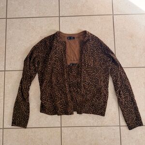 GAP CashSoft Leopard Print - Sweater Set